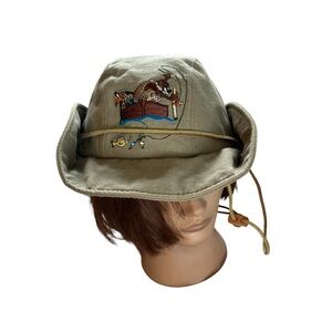 Daffy Duck Tasmanian Devil  Khaki Green Grey Adjustable Safari Style Hat